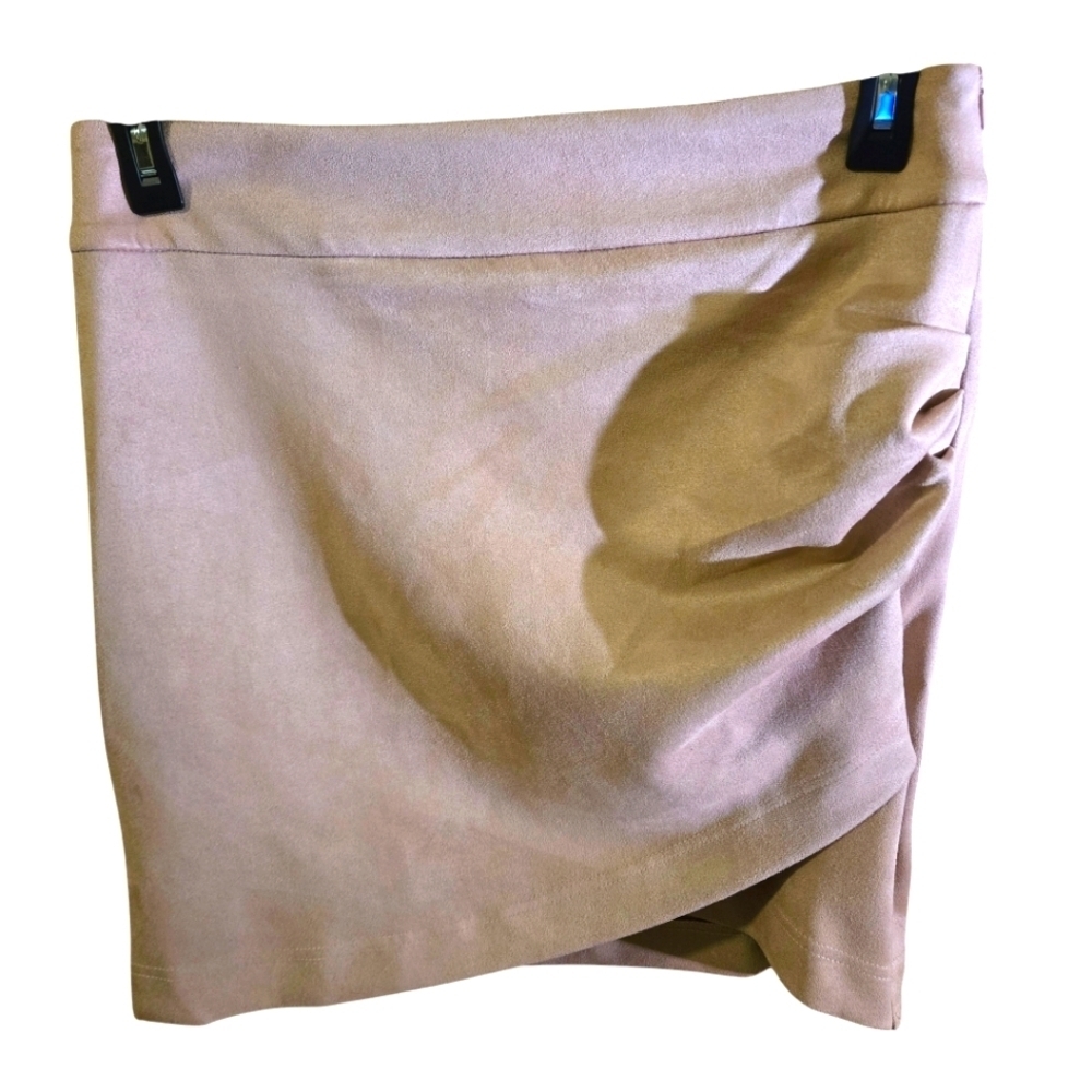 Dressin Mini Skirt Ruche'd one side w/ Draped Asymmetrical Style. Women size L